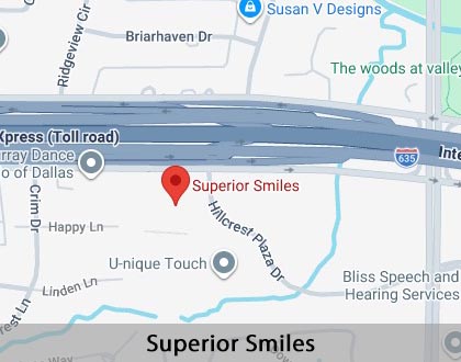 Map image for Options for Replacing Missing Teeth in Dallas, TX